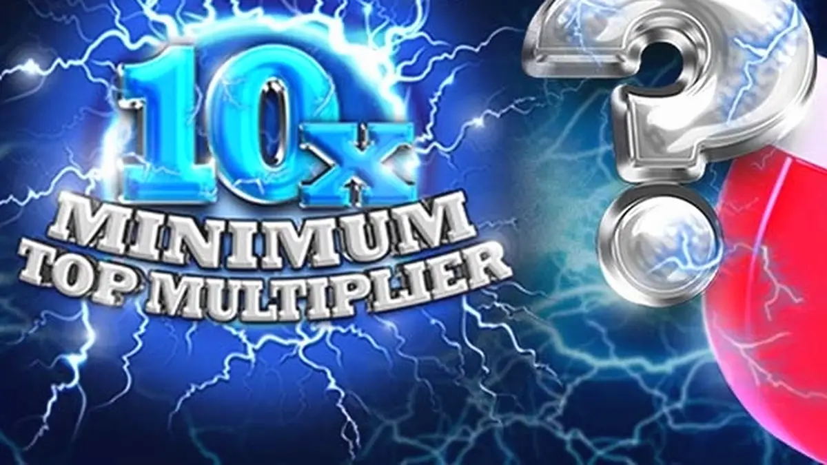 Tampilan visual slot 10x Minimum Top Multiplier dengan 5 gulungan