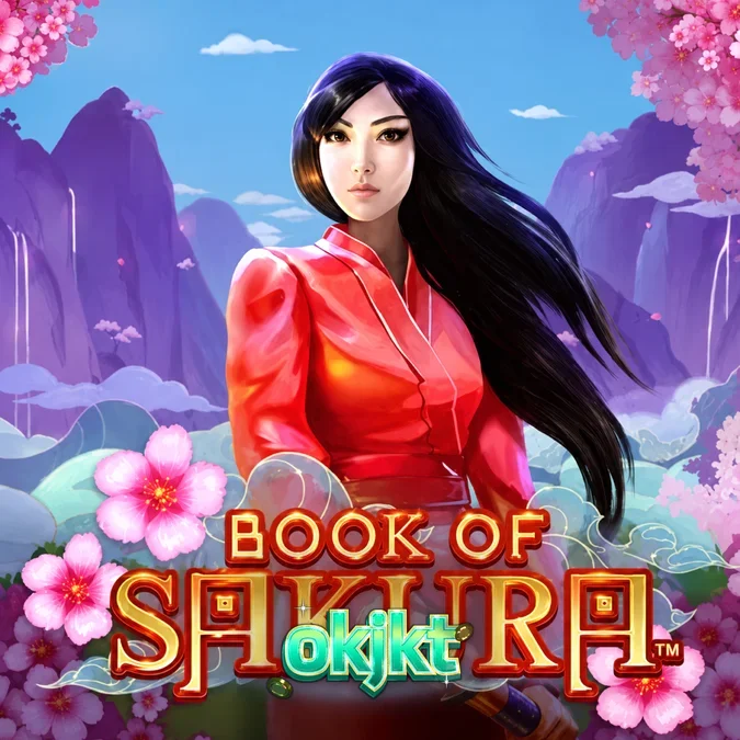 Tampilan visual slot Book of Sakura dengan latar belakang bunga sakura